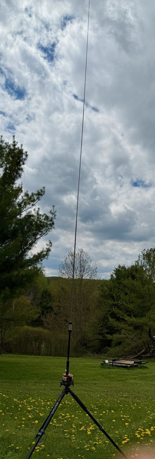 Portable antenna tripod setup