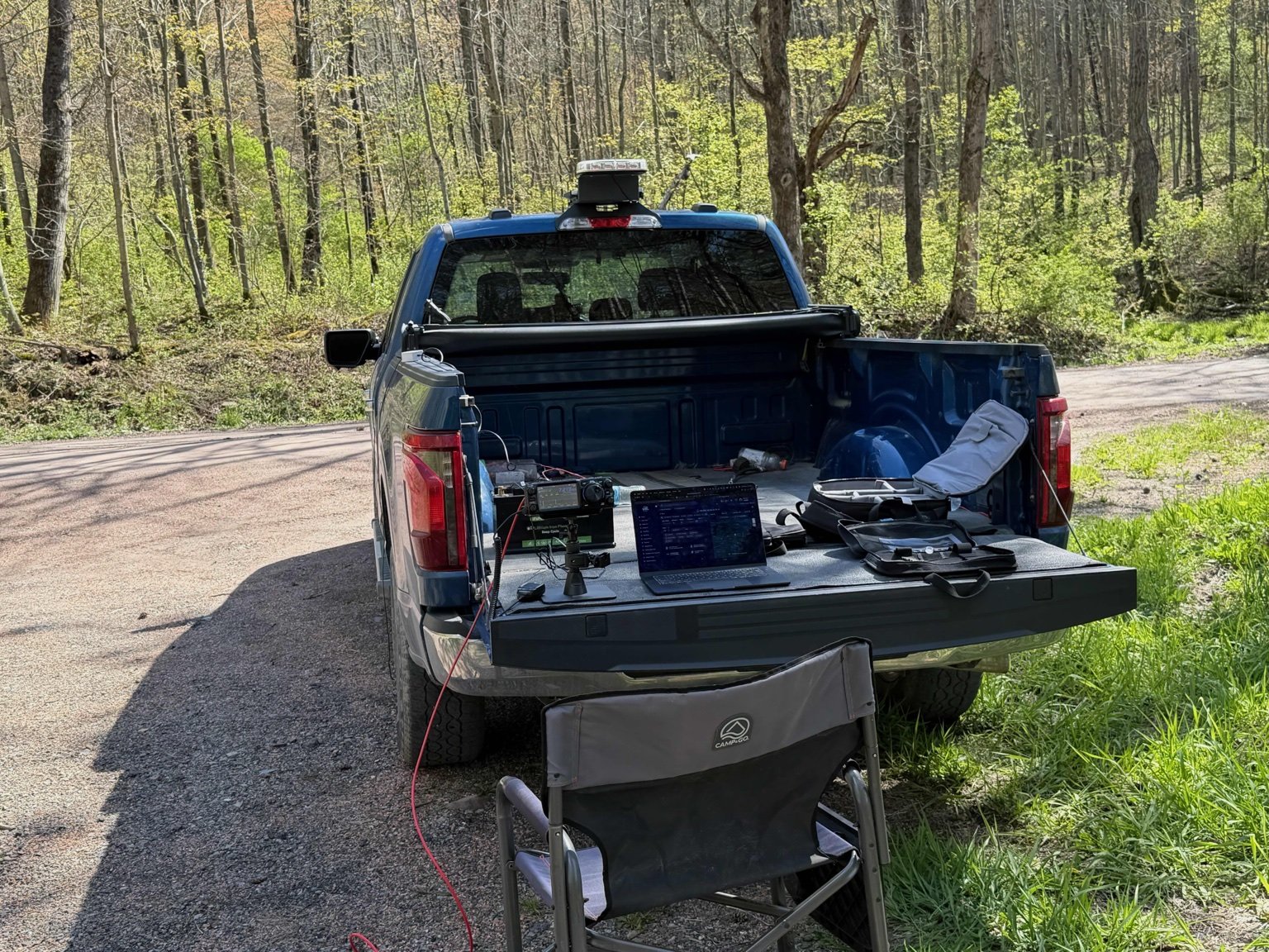 KB3HJC tailgate POTA radio setup